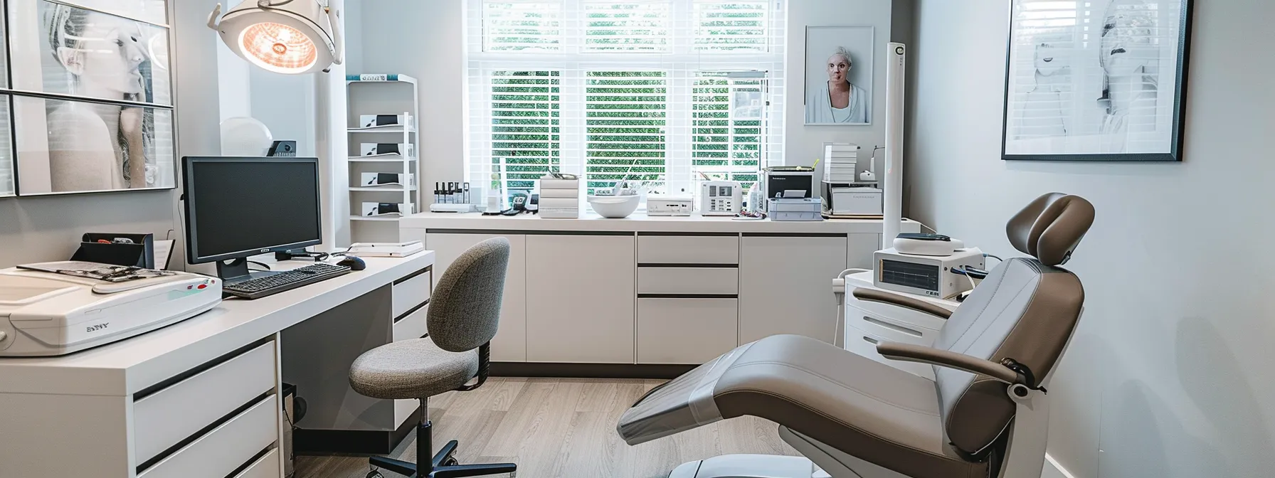 a sleek, modern aesthetic clinic in plymouth, featuring a bright consultation room where a confident practitioner discusses the benefits and differences of botox and dermal fillers with a thoughtful client.